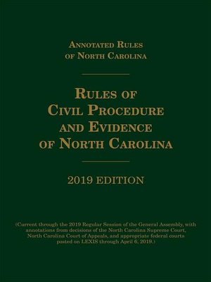 cover image of North Carolina Rules of Civil Procedure and Evidence